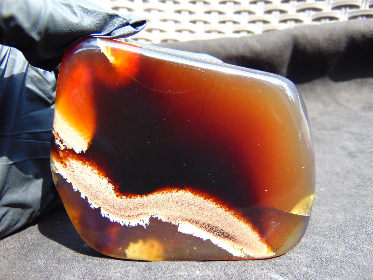 62 gram Slab polished Indonesian Sumatra Yellow Red Amber for Healing 25N141