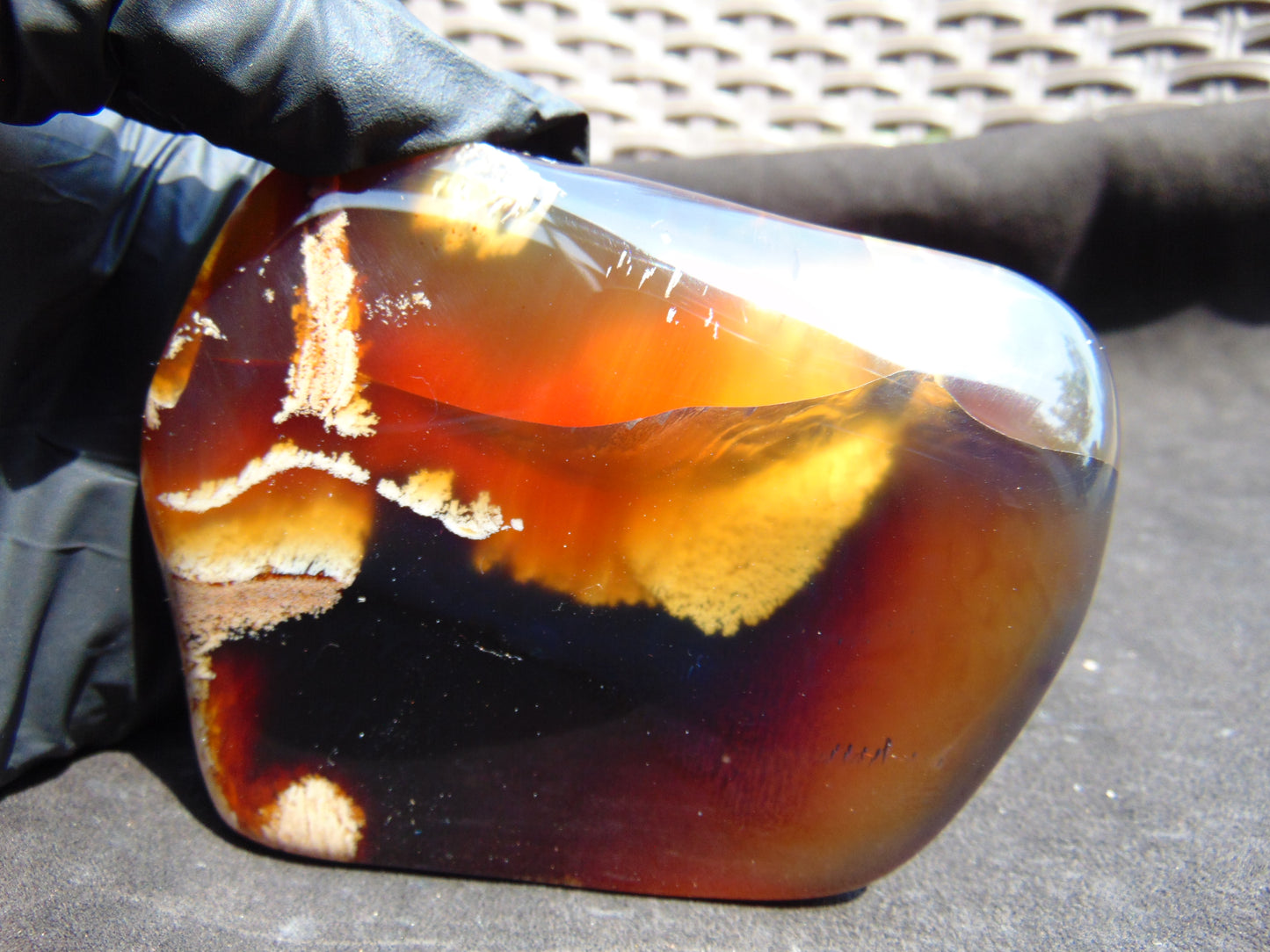 62 gram Slab polished Indonesian Sumatra Yellow Red Amber for Healing 25N141