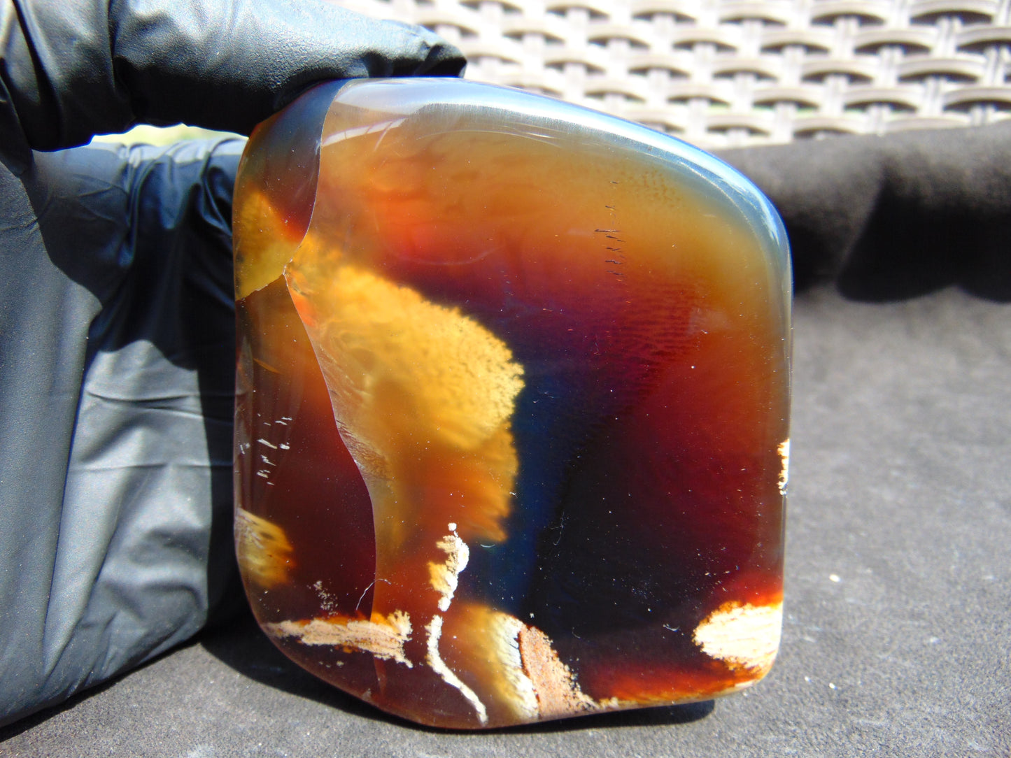 62 gram Slab polished Indonesian Sumatra Yellow Red Amber for Healing 25N141