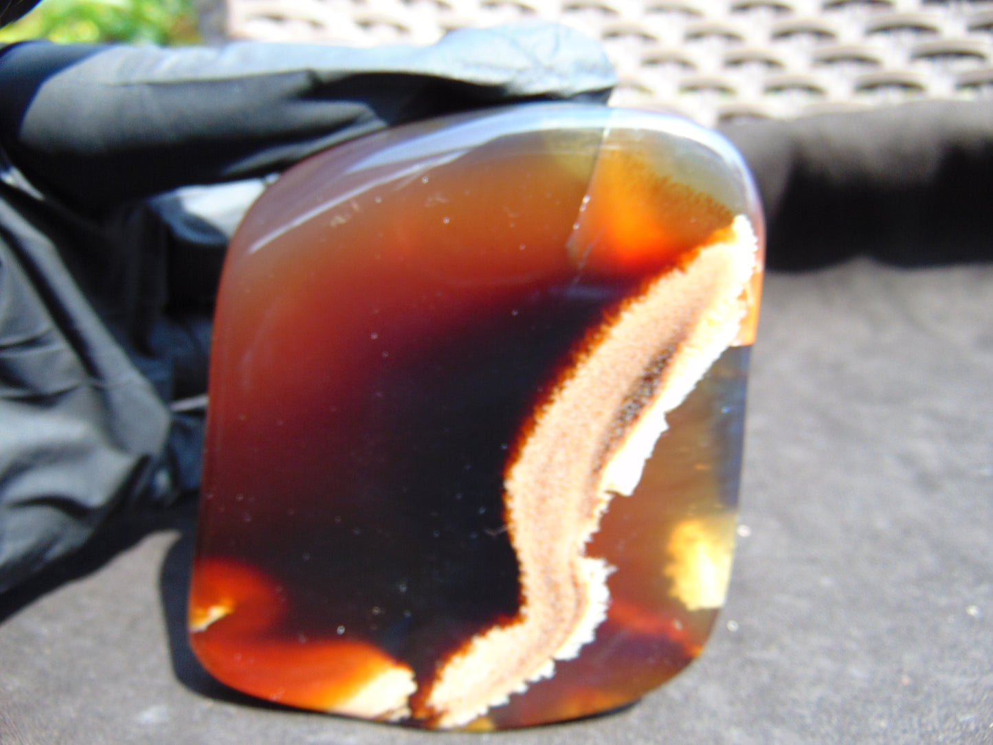 62 gram Slab polished Indonesian Sumatra Yellow Red Amber for Healing 25N141