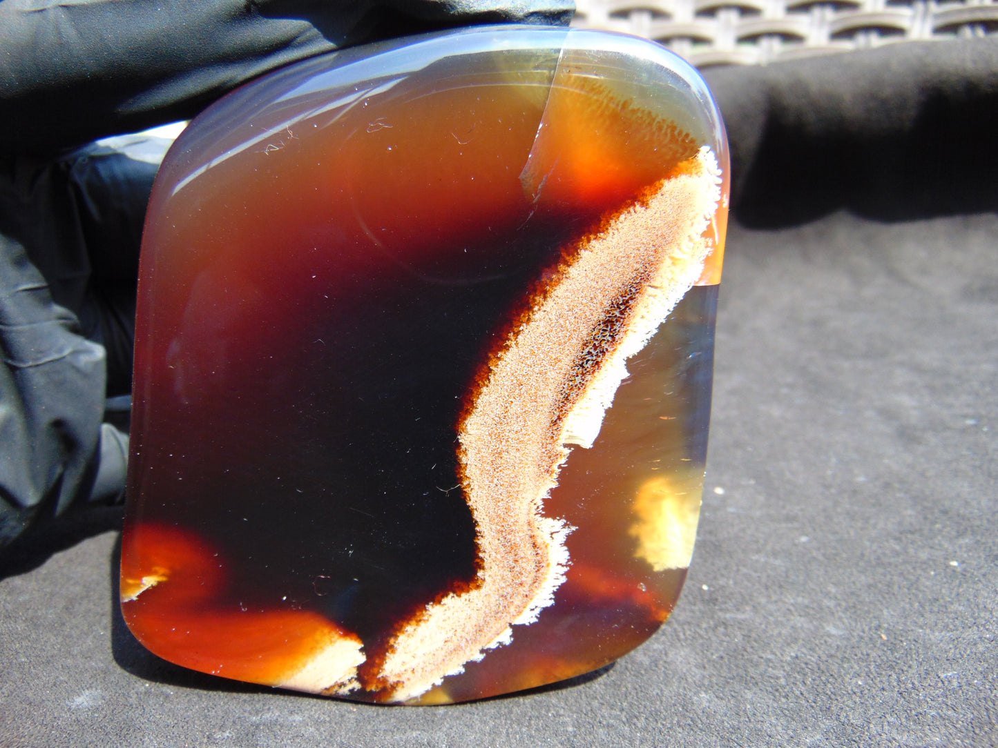 62 gram Slab polished Indonesian Sumatra Yellow Red Amber for Healing 25N141