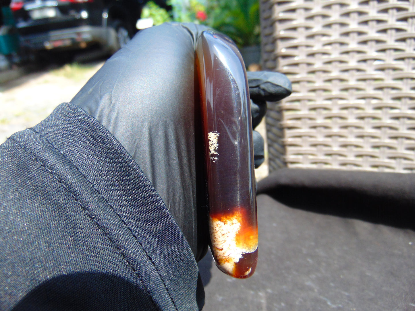 62 gram Slab polished Indonesian Sumatra Yellow Red Amber for Healing 25N141