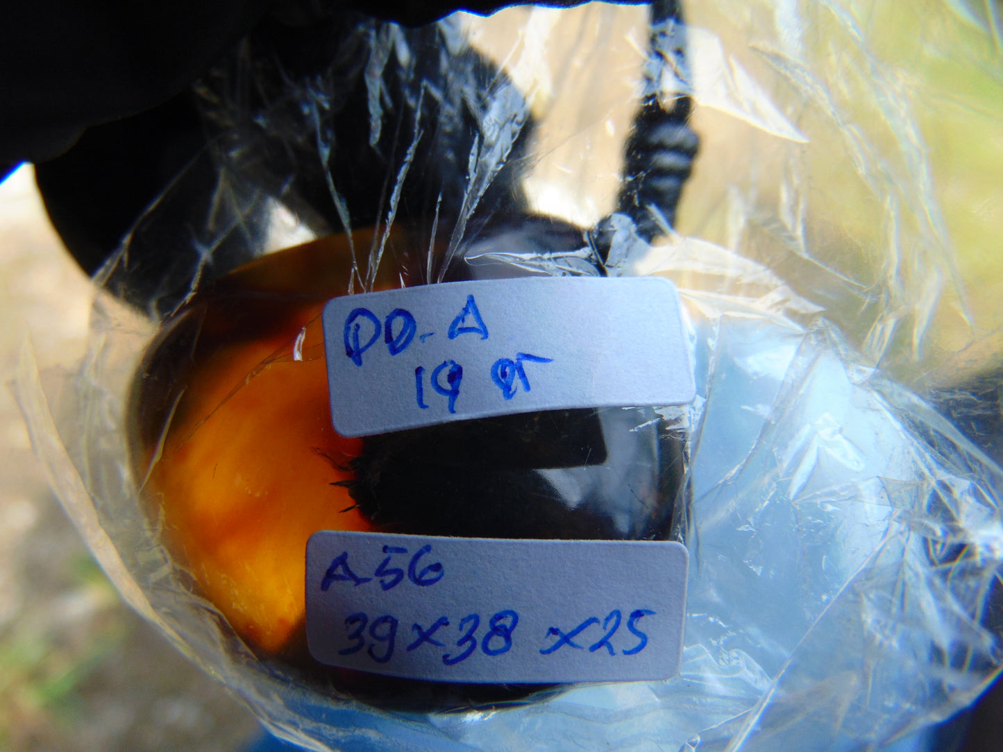 19 gr Pendant 39x38x25 mm Indonesian Blue Amber for Healing PDA56