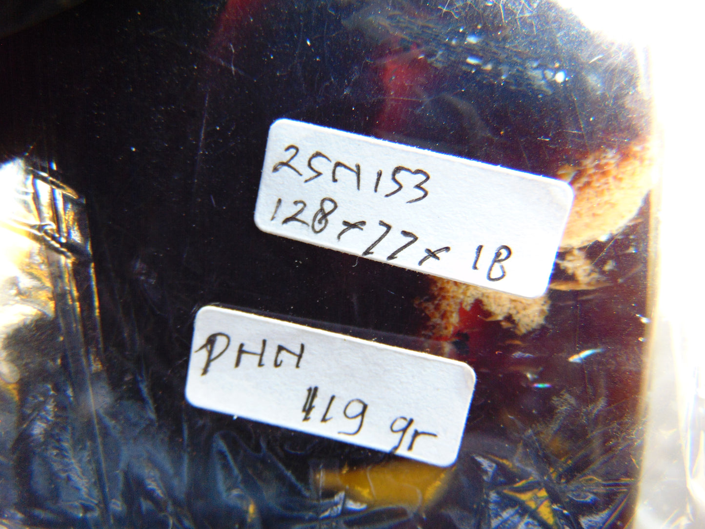 119 gram Slab polished Indonesian Sumatra Dark Blue Amber for Healing 25N153