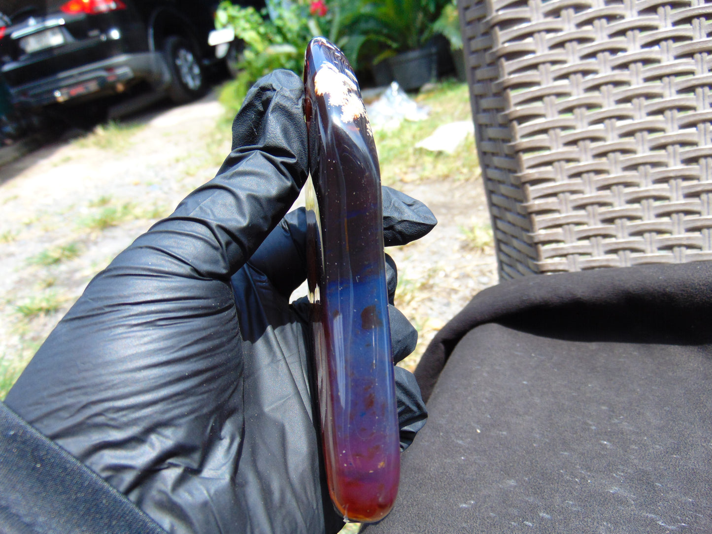 100 gram Slab polished Indonesian Sumatra Yellow Blue Amber for Healing 25N154