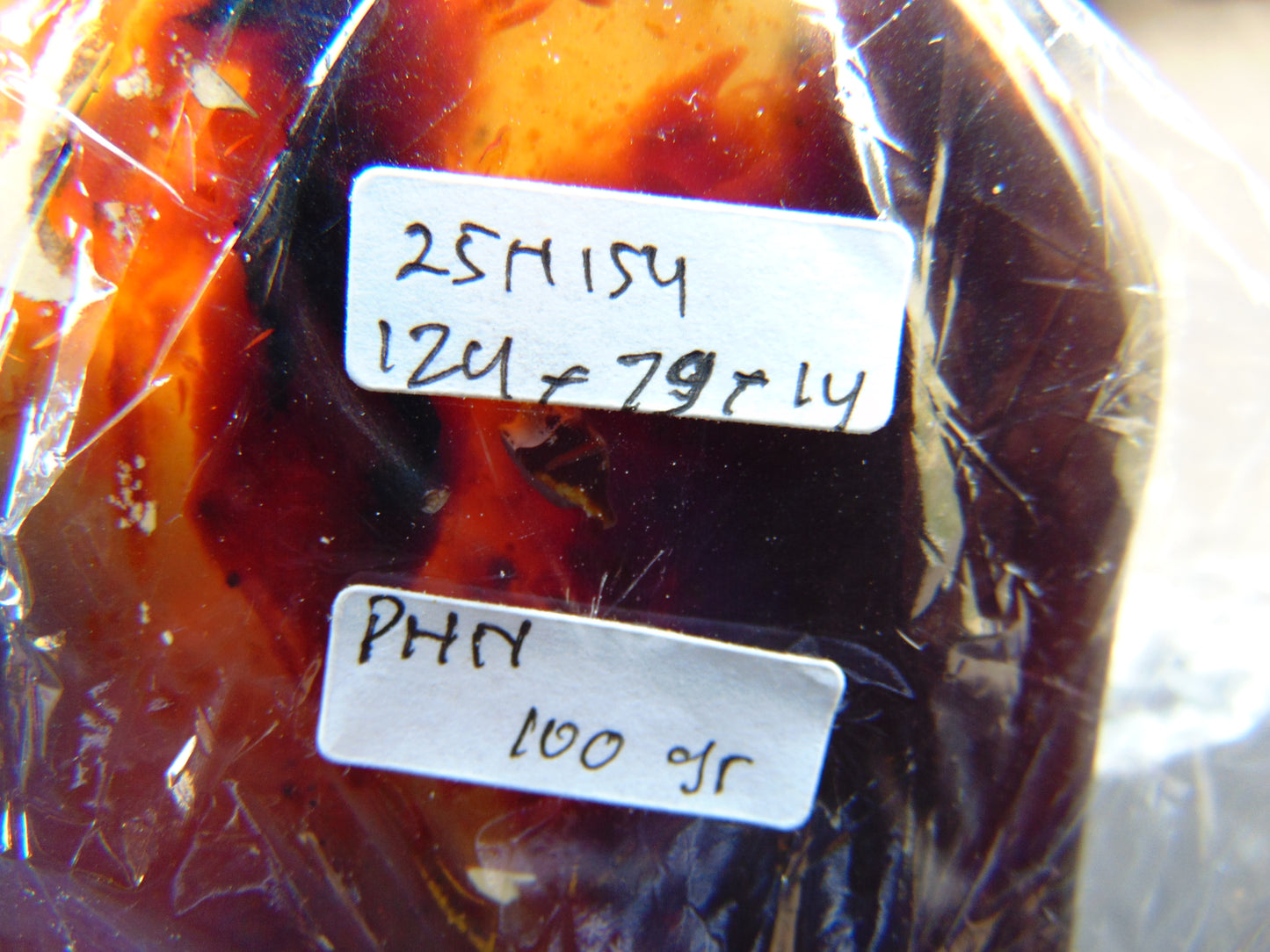 100 gram Slab polished Indonesian Sumatra Yellow Blue Amber for Healing 25N154