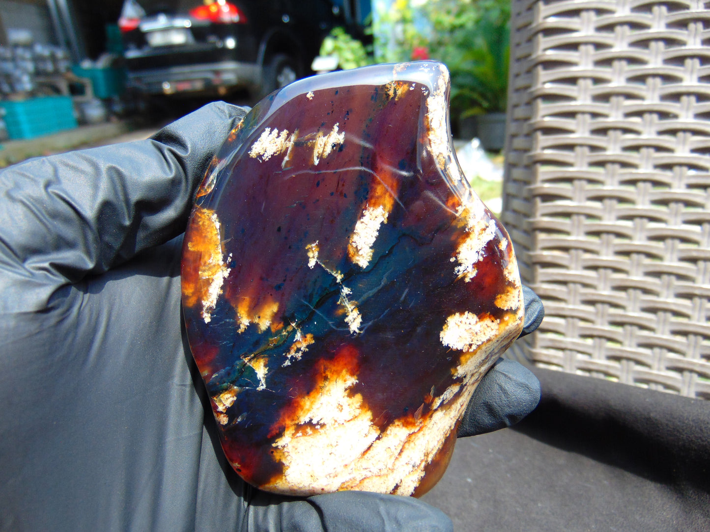 83 gram Slab polished Indonesian Sumatra Blue Amber for Healing 25N143