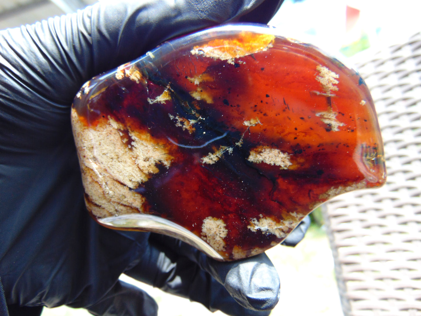 83 gram Slab polished Indonesian Sumatra Blue Amber for Healing 25N143