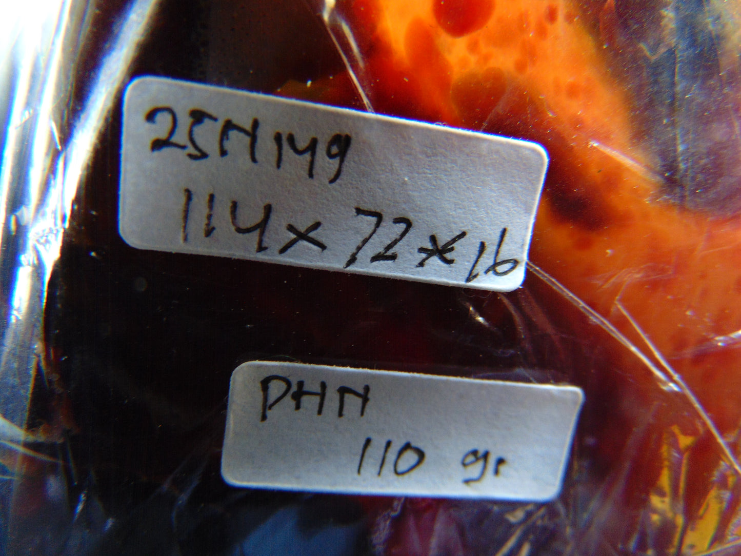 110 gram Slab polished Indonesian Sumatra Zebra Amber for Healing 25N149
