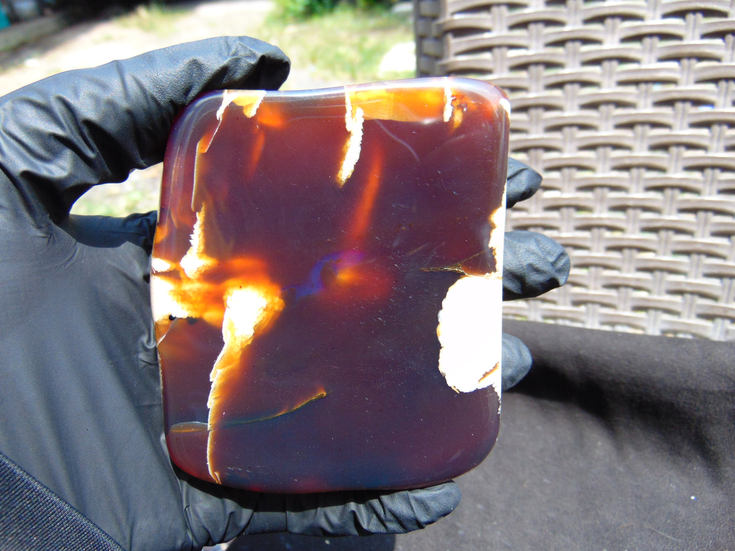 116 gram Slab polished Indonesian Sumatra Purple Red Amber for Healing 25N145
