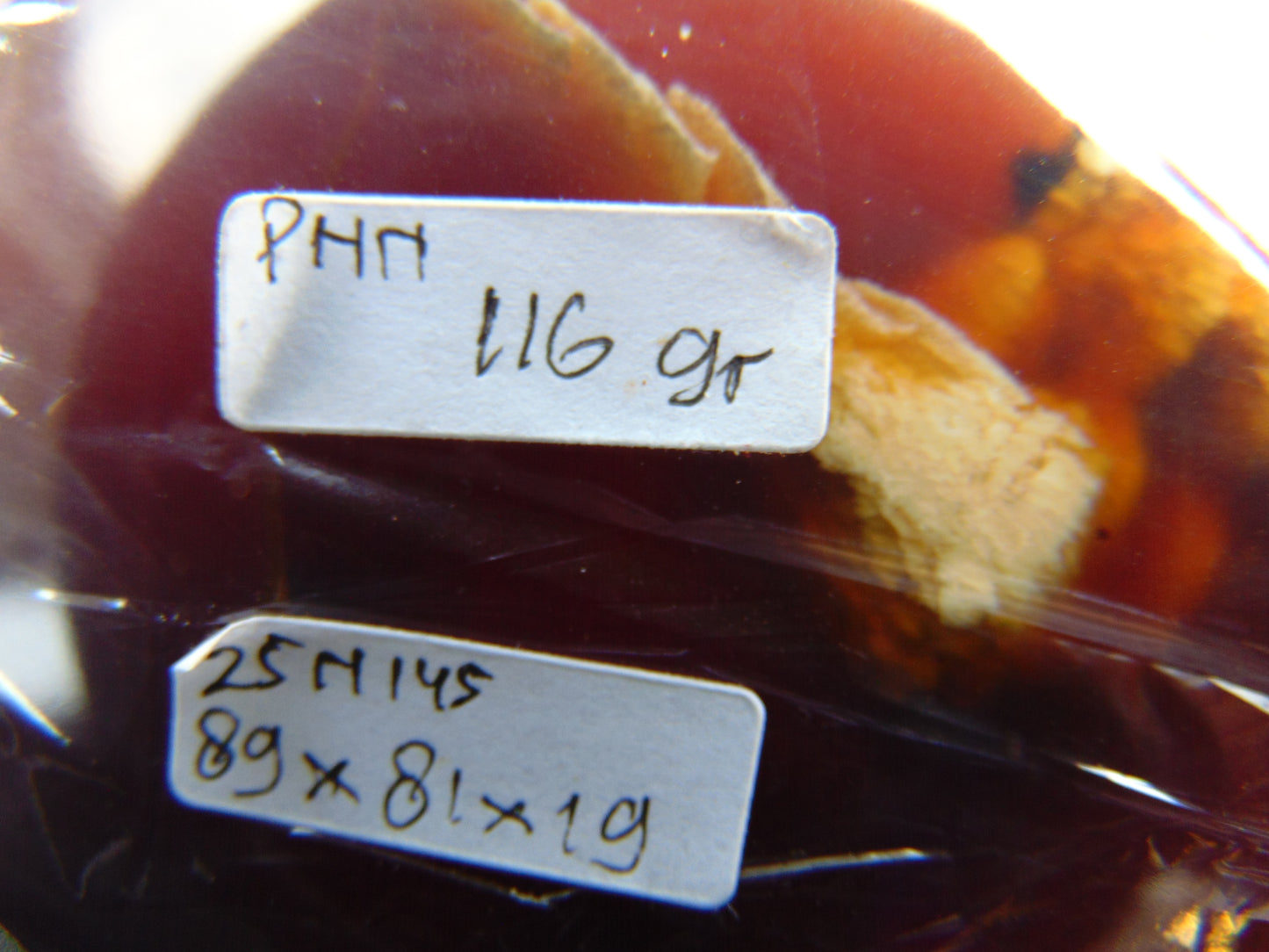 116 gram Slab polished Indonesian Sumatra Purple Red Amber for Healing 25N145