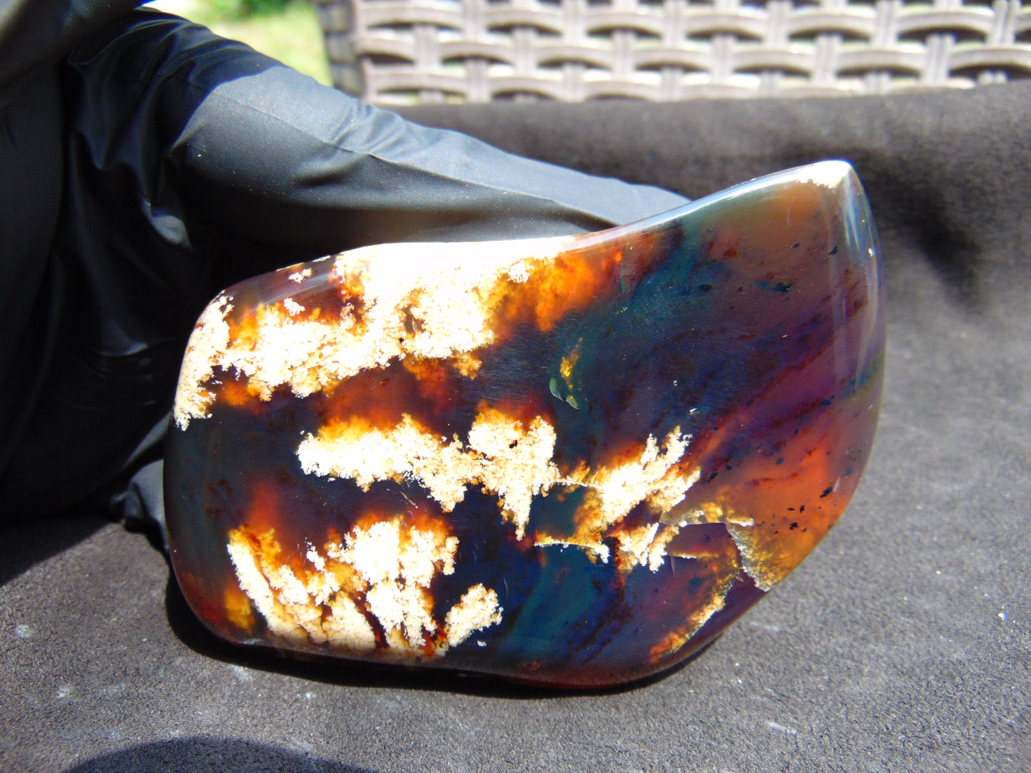67 gram Slab polished Indonesian Sumatra Blue Amber for Healing 25Y110