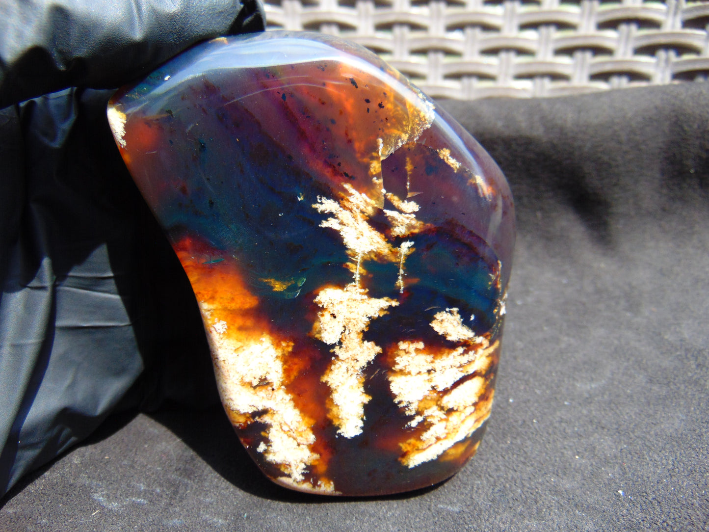 67 gram Slab polished Indonesian Sumatra Blue Amber for Healing 25Y110