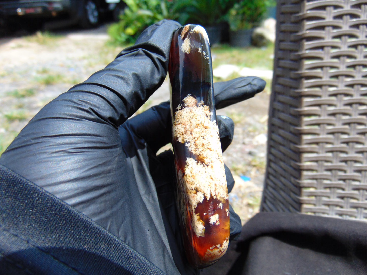 67 gram Slab polished Indonesian Sumatra Blue Amber for Healing 25Y110