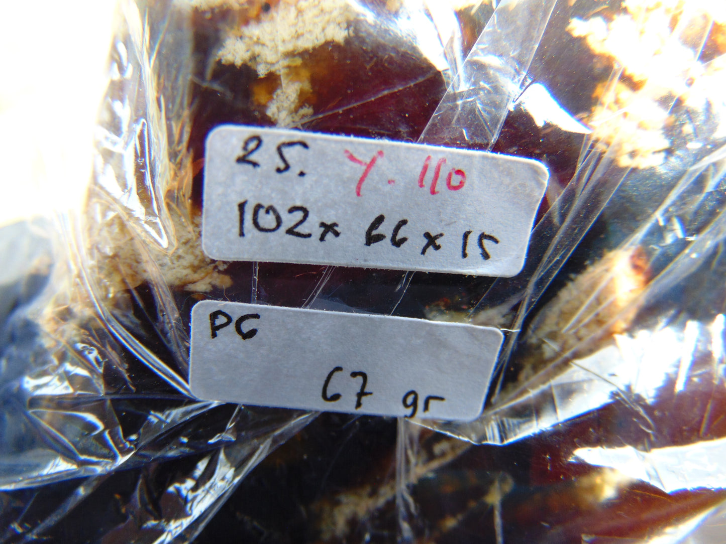 67 gram Slab polished Indonesian Sumatra Blue Amber for Healing 25Y110