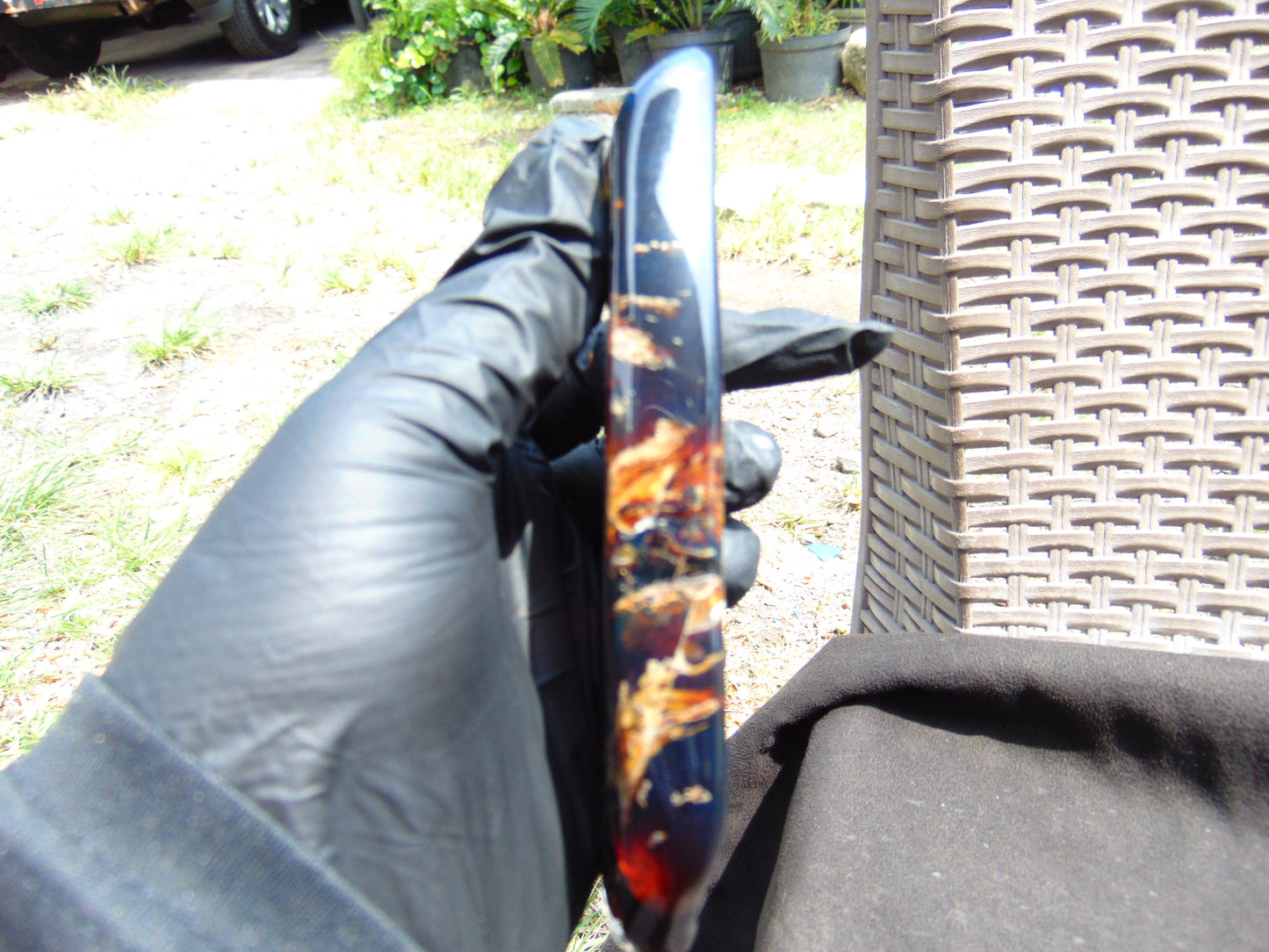 117 gram Slab polished Indonesian Sumatra Blue Amber for Healing 25N160