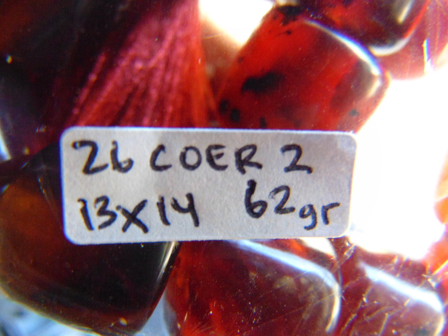 62 gr Komboloi Rosary 62 Beads Indonesian Red Blue Amber for Healing 26COER2