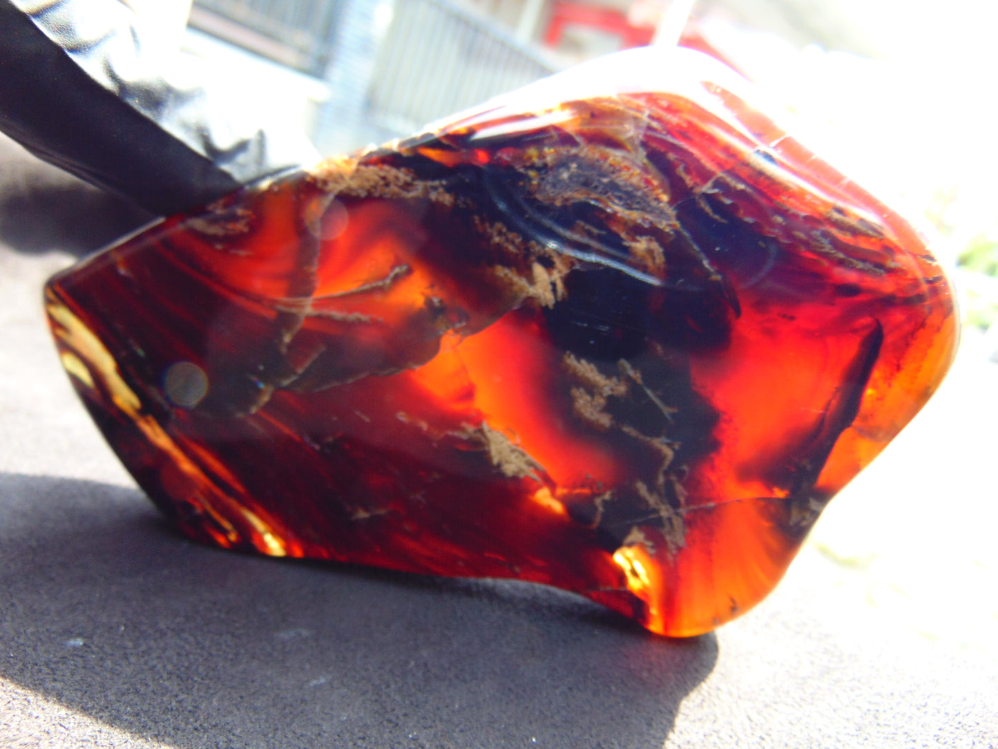 117 gram Slab polished Indonesian Sumatra Blue Amber for Healing 25N160