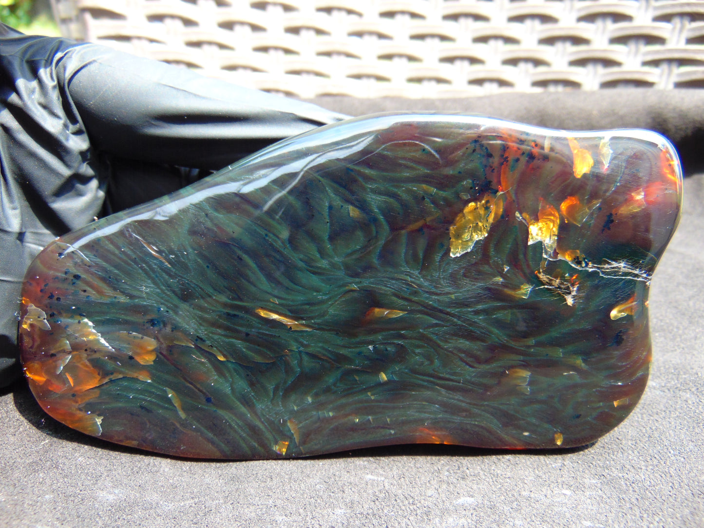 137 gram Slab polished Indonesian Sumatra Green Amber for Healing 25N164