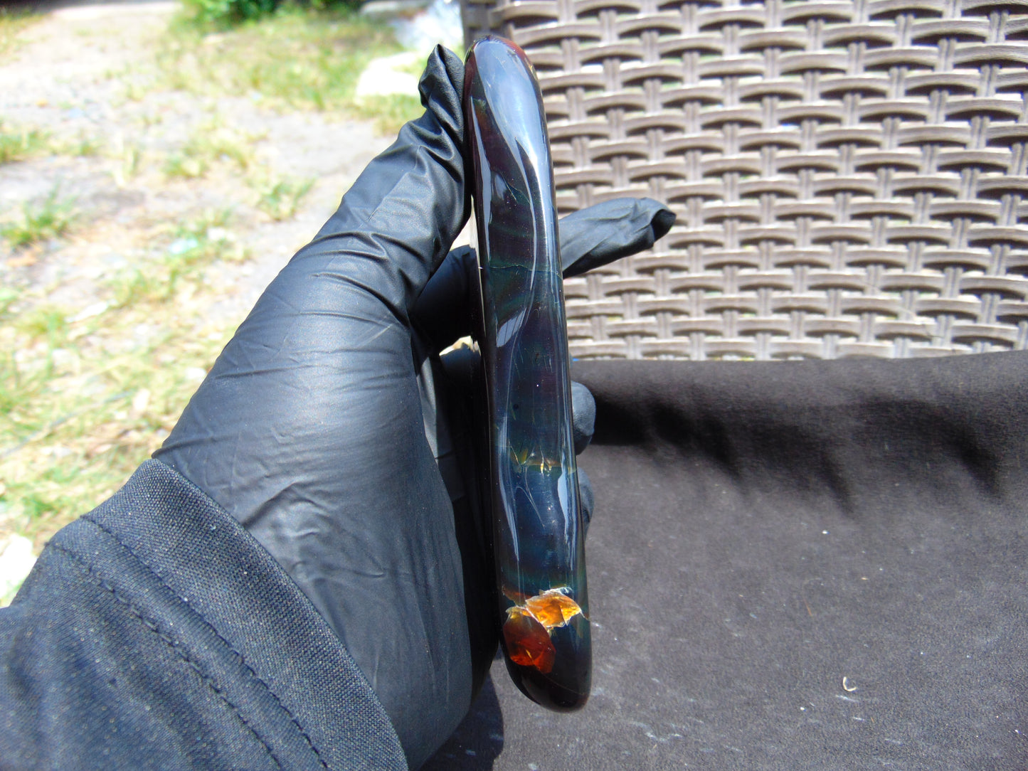 137 gram Slab polished Indonesian Sumatra Green Amber for Healing 25N164