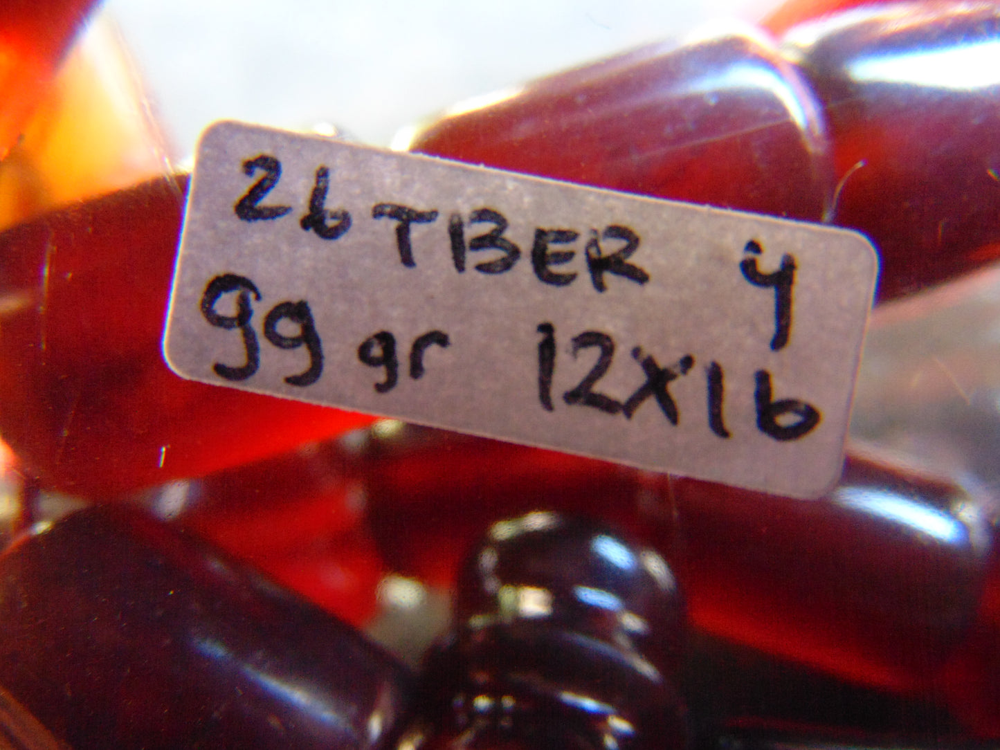 99 gr Komboloi Rosary 35 Beads Indonesian Red blue Amber for Healing 26TBER4