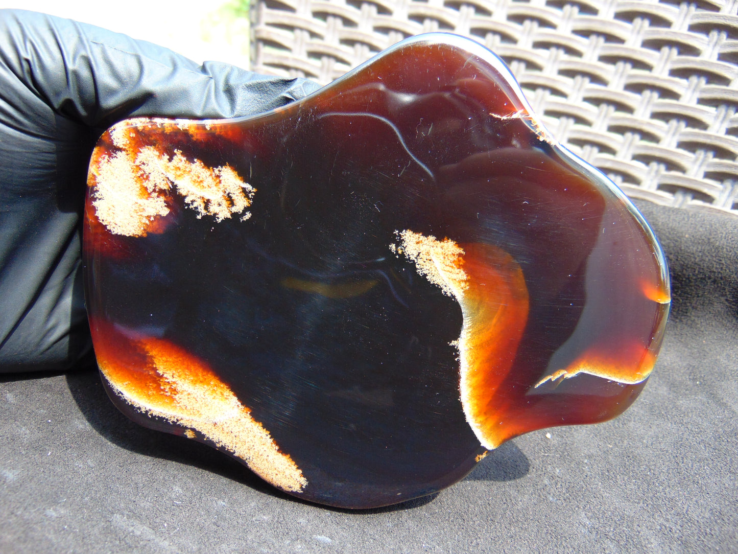 117 gram Slab polished Indonesian Sumatra Cherry Red Amber for Healing 25N161