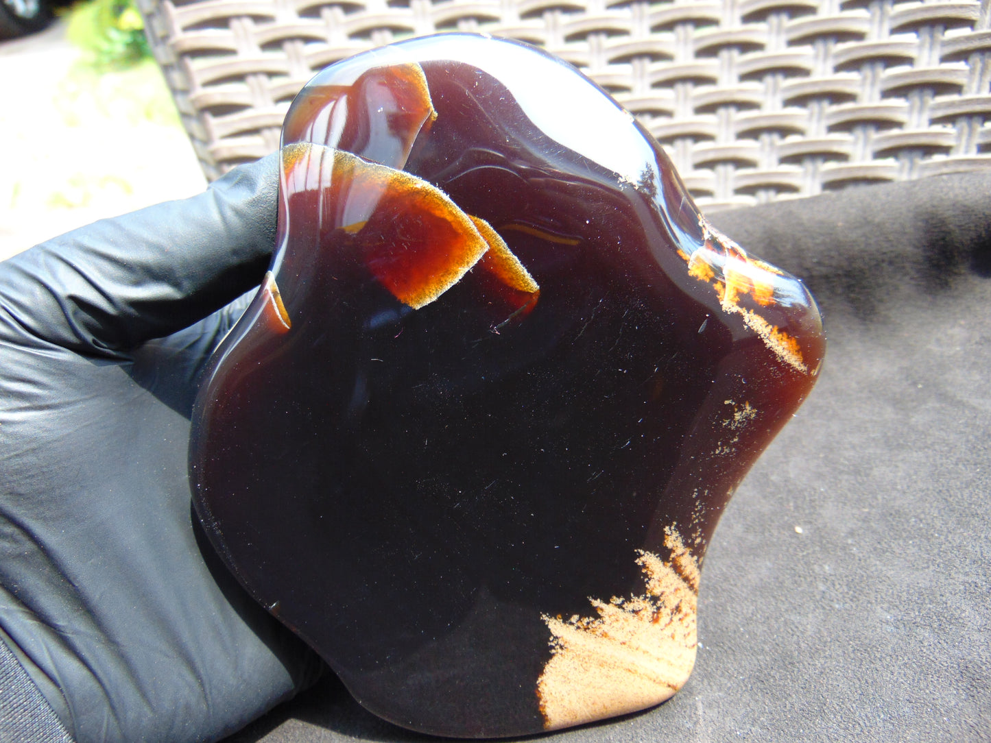 117 gram Slab polished Indonesian Sumatra Cherry Red Amber for Healing 25N161