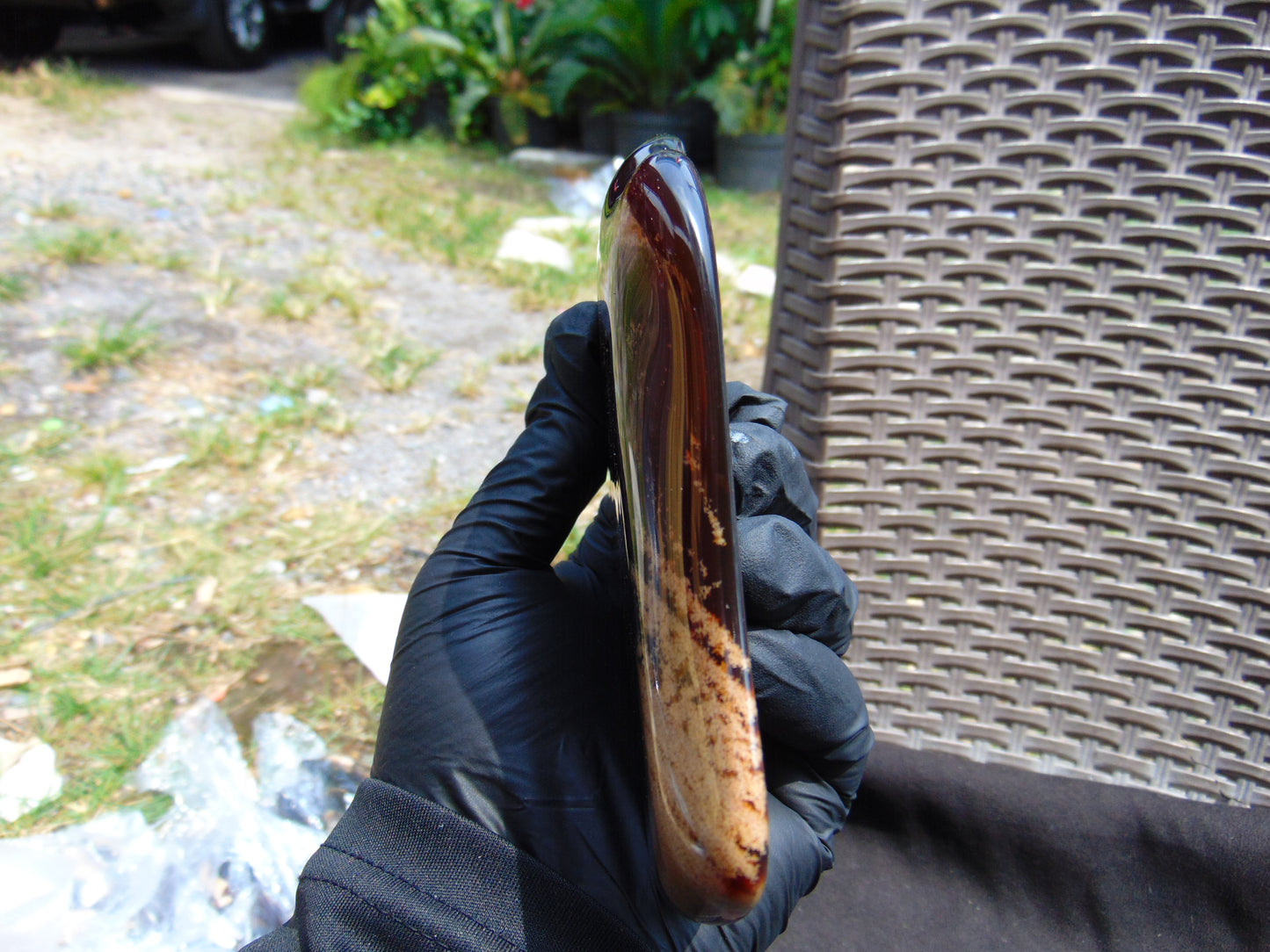 117 gram Slab polished Indonesian Sumatra Cherry Red Amber for Healing 25N161