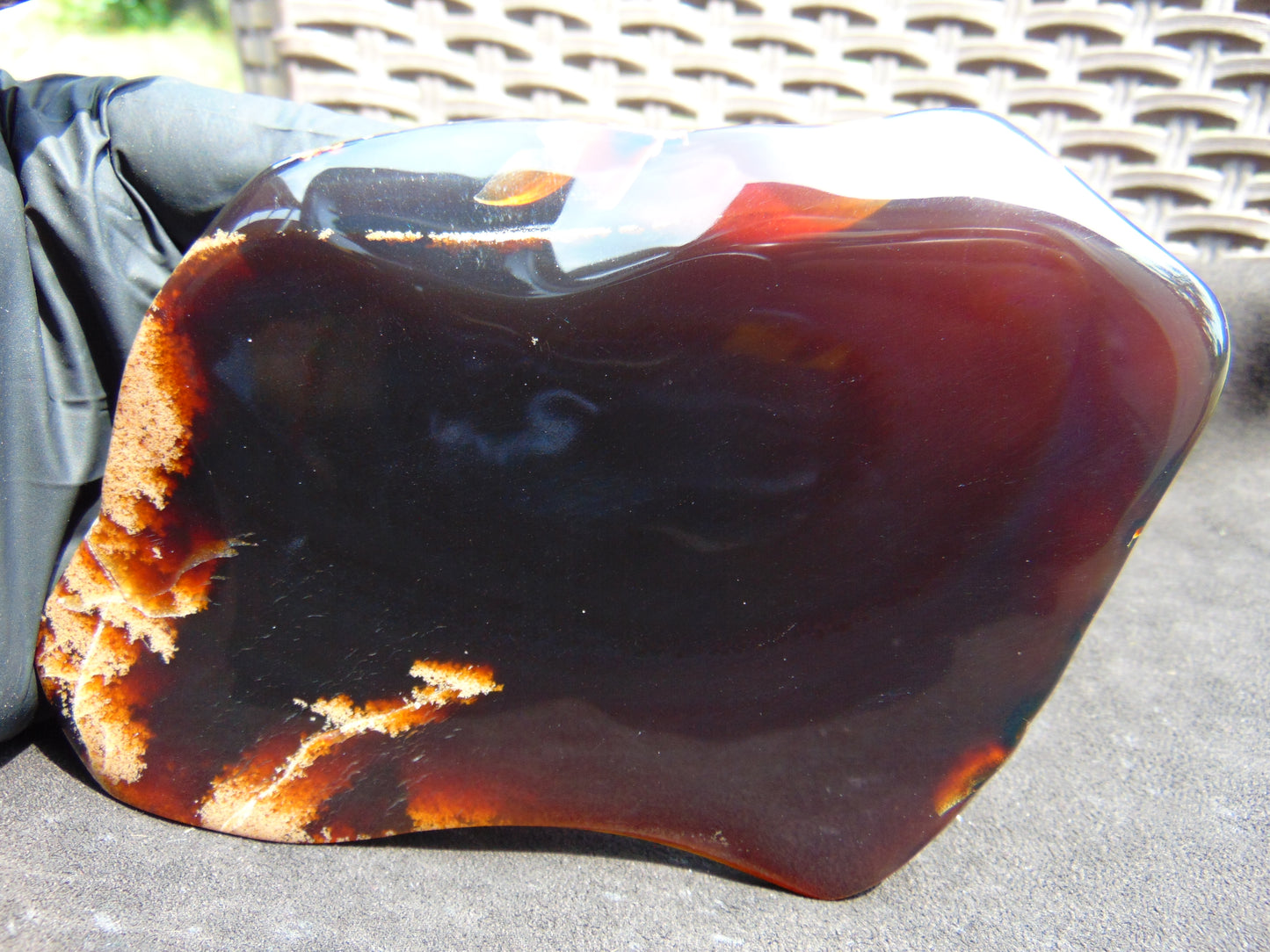 154 gram Slab polished Indonesian Sumatra Cherry Red Amber for Healing 25A200