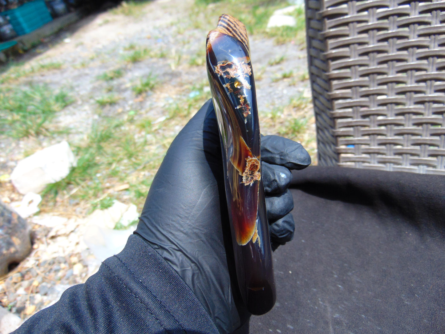 154 gram Slab polished Indonesian Sumatra Cherry Red Amber for Healing 25A200