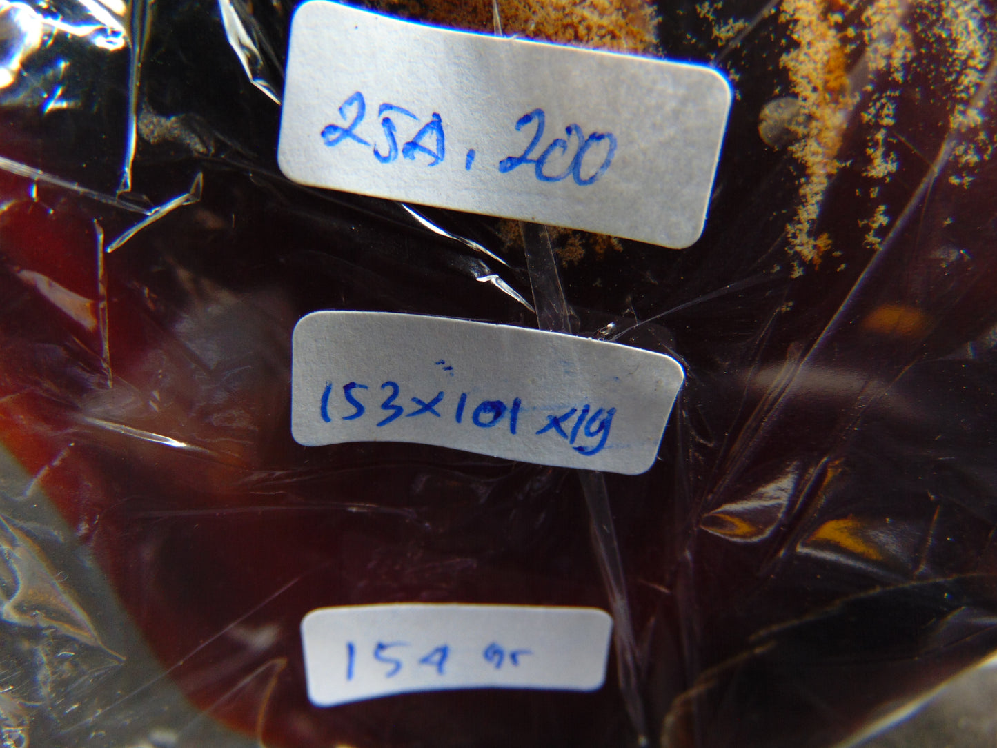 154 gram Slab polished Indonesian Sumatra Cherry Red Amber for Healing 25A200