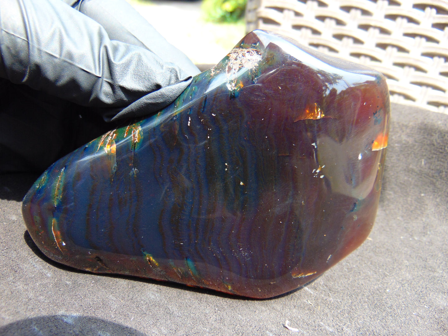 90 gram Slab polished Indonesian Sumatra Cherry Red Amber for Healing 25A208