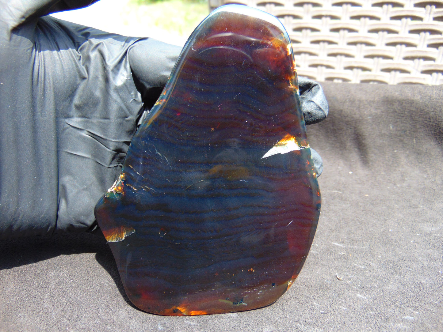 90 gram Slab polished Indonesian Sumatra Cherry Red Amber for Healing 25A208