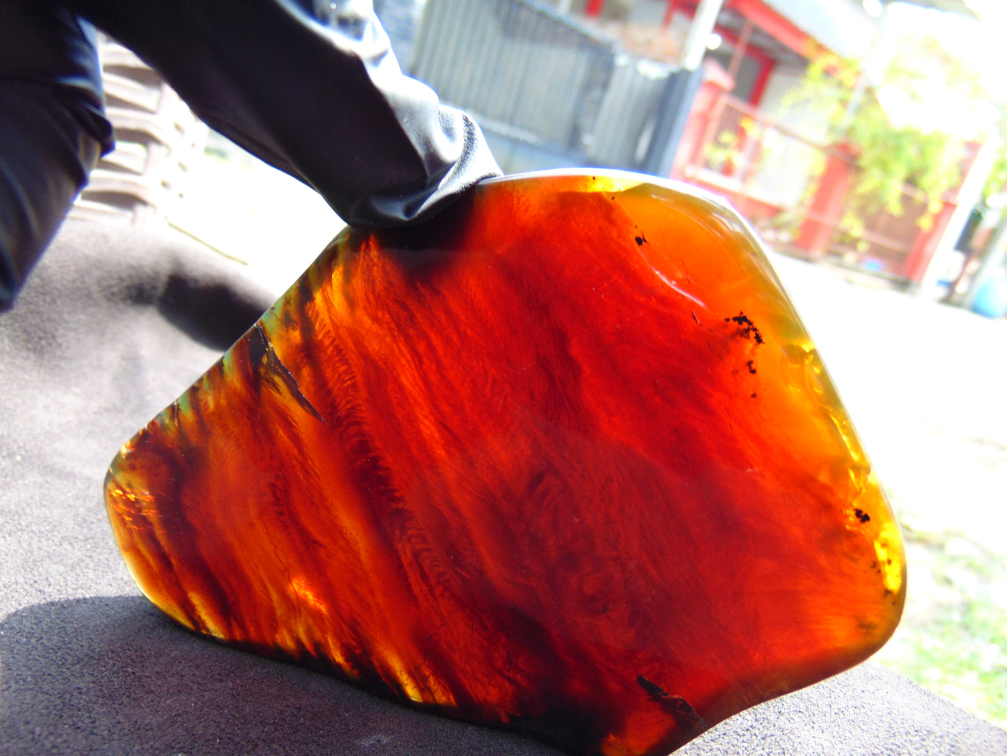 90 gram Slab polished Indonesian Sumatra Cherry Red Amber for Healing 25A208