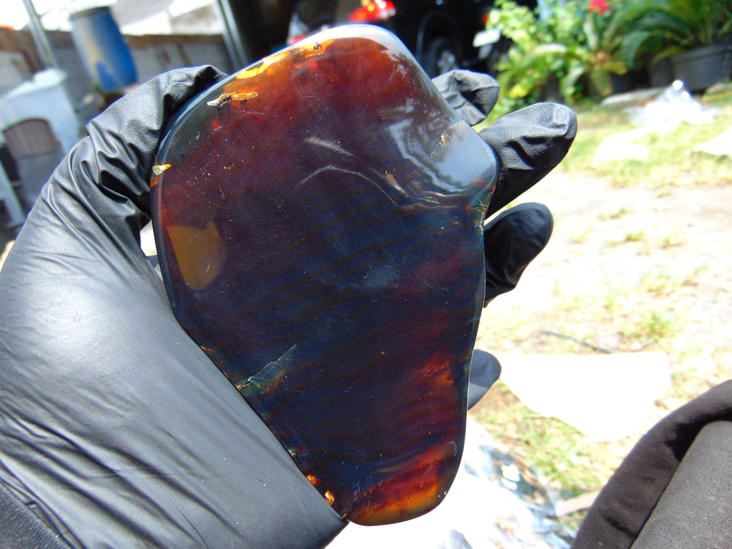 90 gram Slab polished Indonesian Sumatra Cherry Red Amber for Healing 25A208