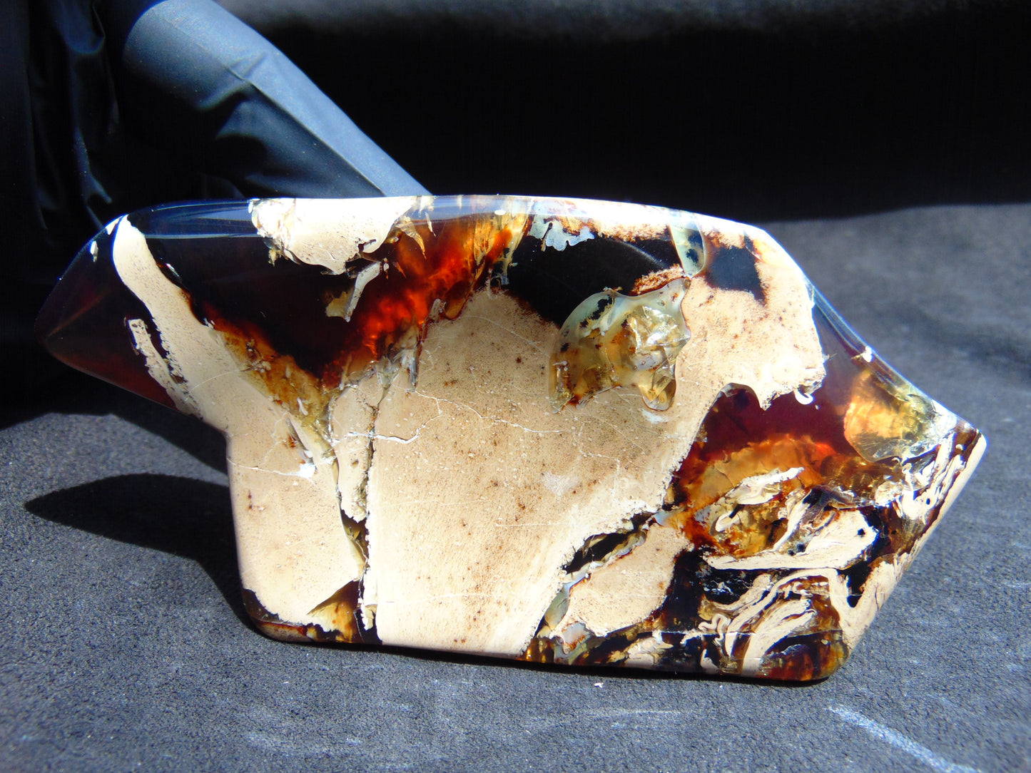 73 gram Slab polished Indonesian Sumatra White Amber for Healing 25Y25