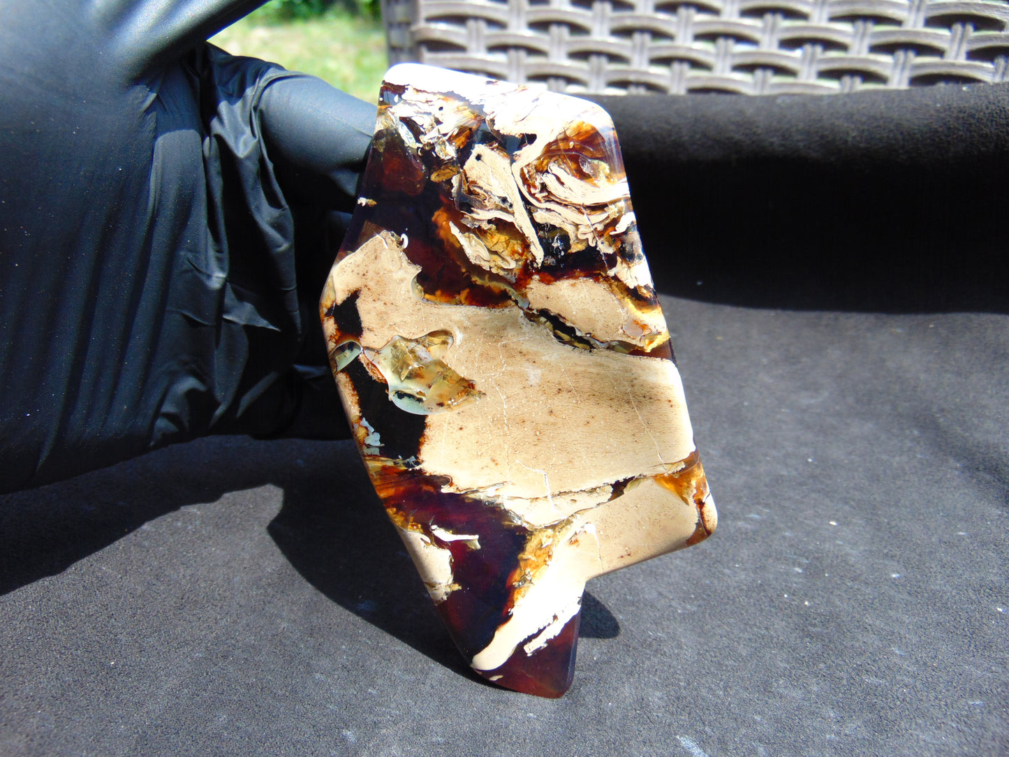 73 gram Slab polished Indonesian Sumatra White Amber for Healing 25Y25