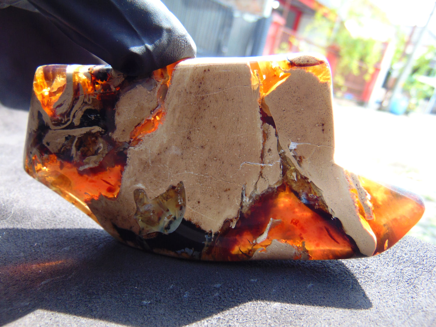 73 gram Slab polished Indonesian Sumatra White Amber for Healing 25Y25