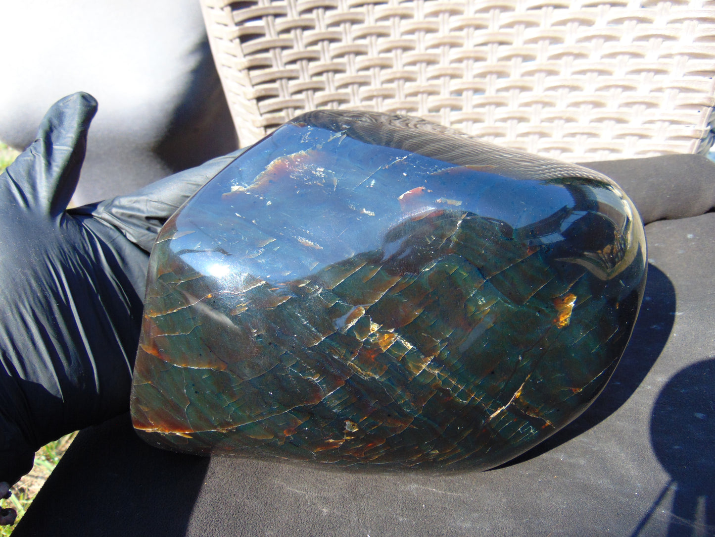 2008 gram Full polished Indonesian Dark Green Blue Amber for Healing ML75