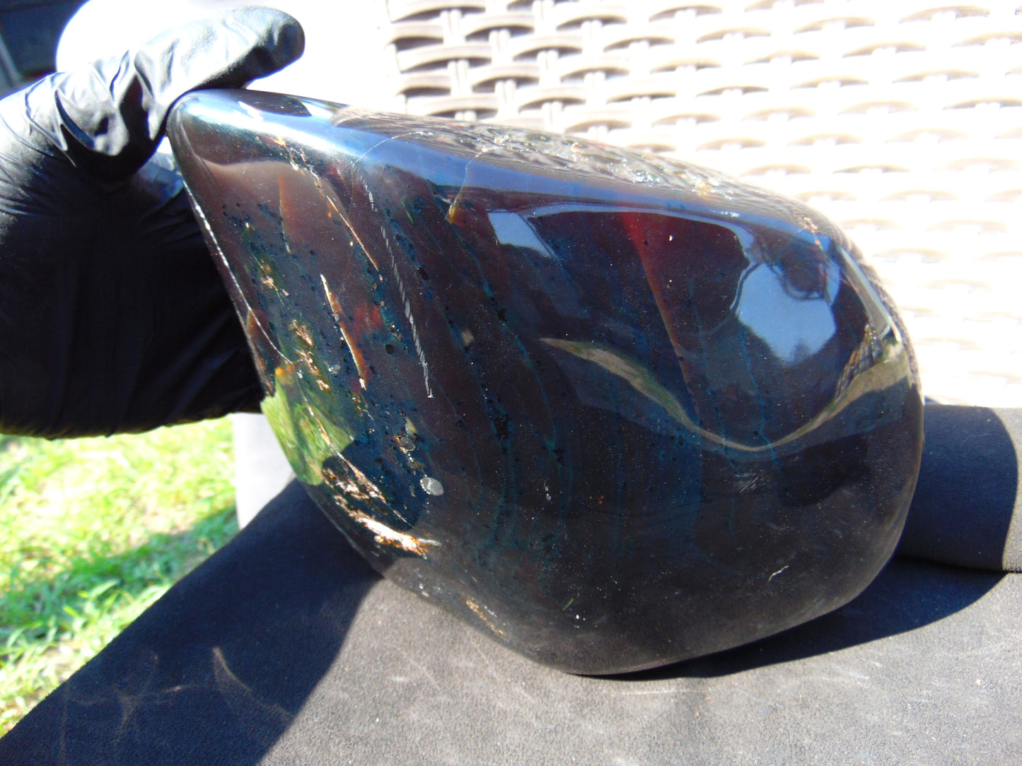 2008 gram Full polished Indonesian Dark Green Blue Amber for Healing ML75