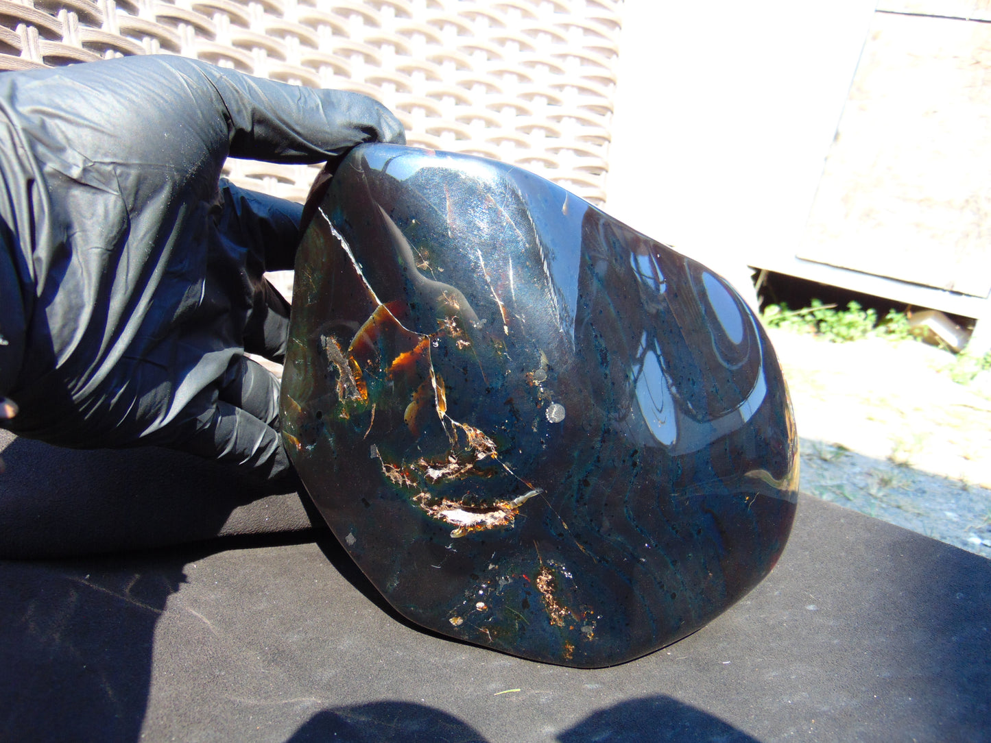 2008 gram Full polished Indonesian Dark Green Blue Amber for Healing ML75