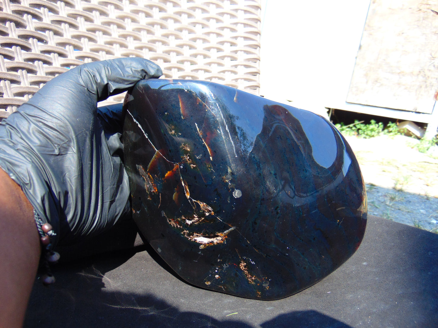 2008 gram Full polished Indonesian Dark Green Blue Amber for Healing ML75