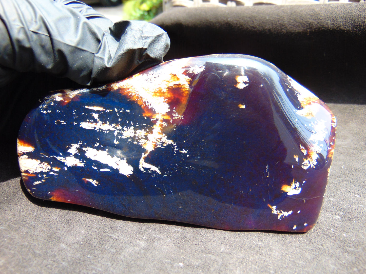 121 gram Slab polished Indonesian Sumatra Blue Amber for Healing 25Y104