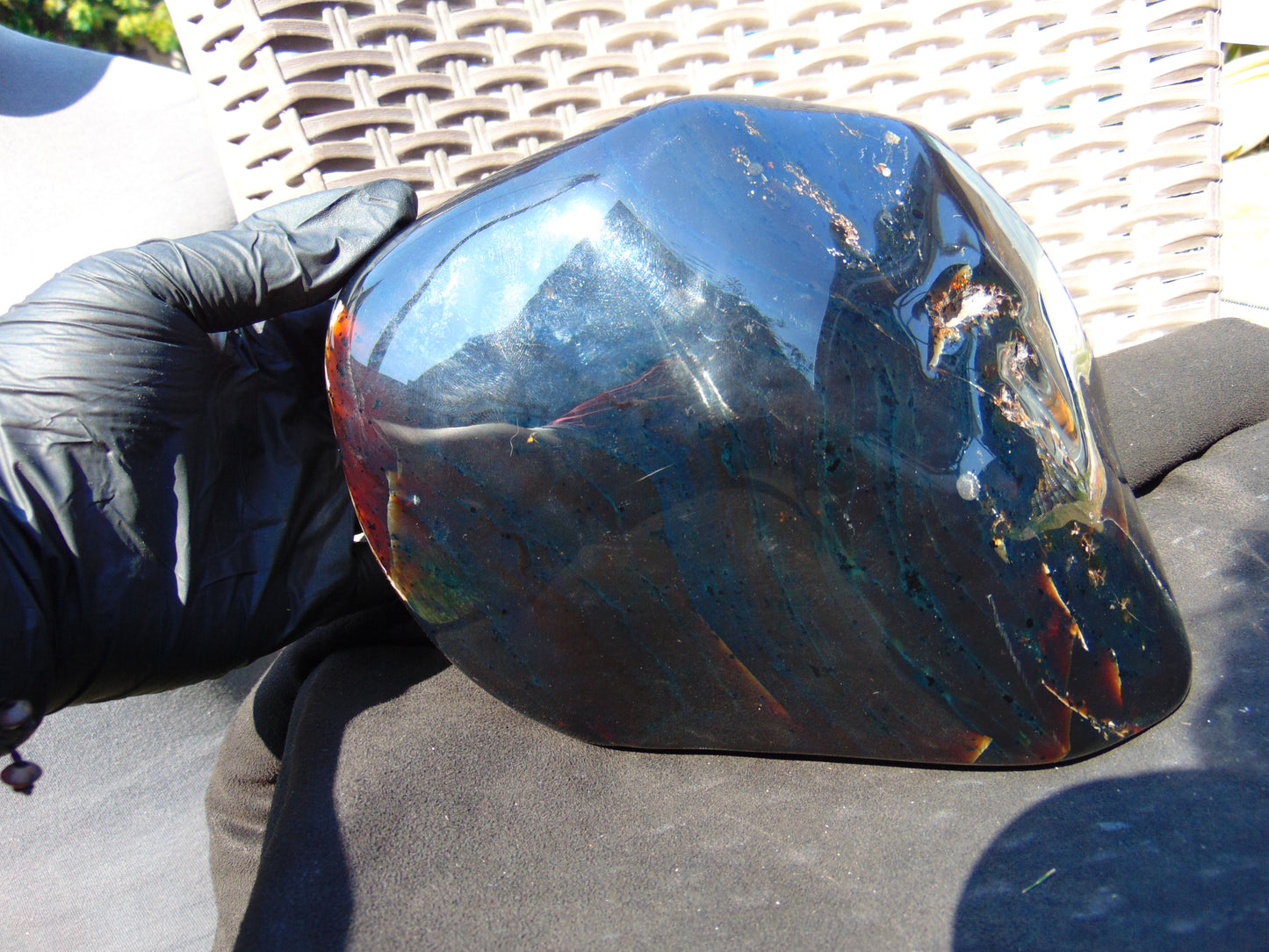 2008 gram Full polished Indonesian Dark Green Blue Amber for Healing ML75