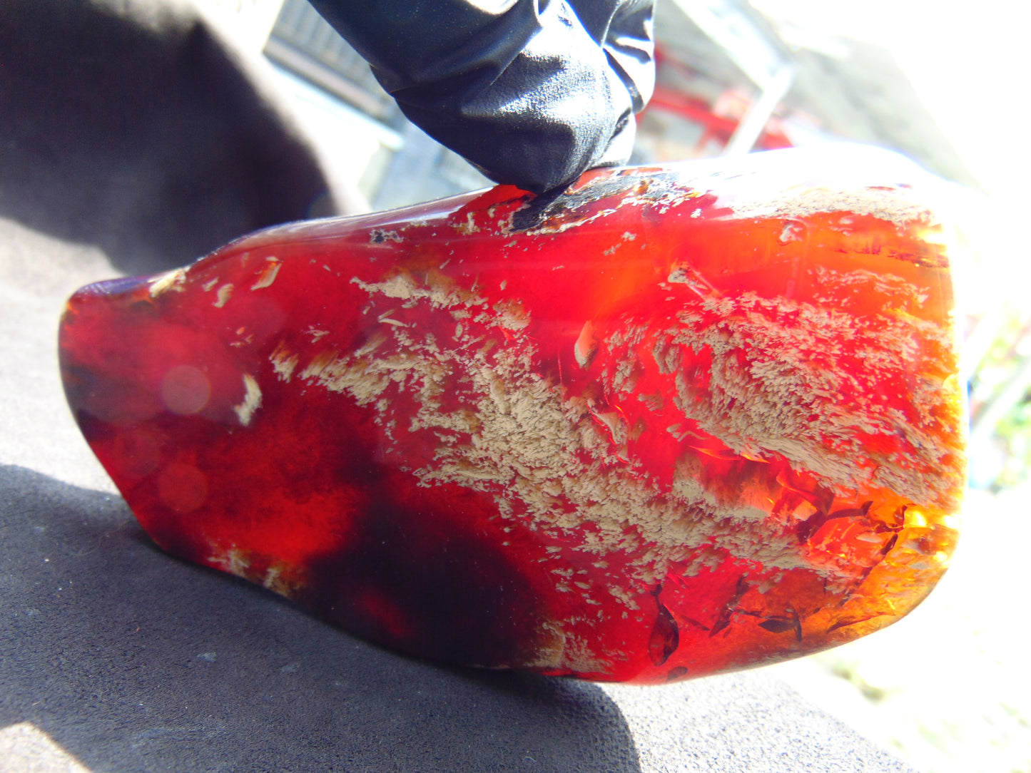 121 gram Slab polished Indonesian Sumatra Blue Amber for Healing 25Y104