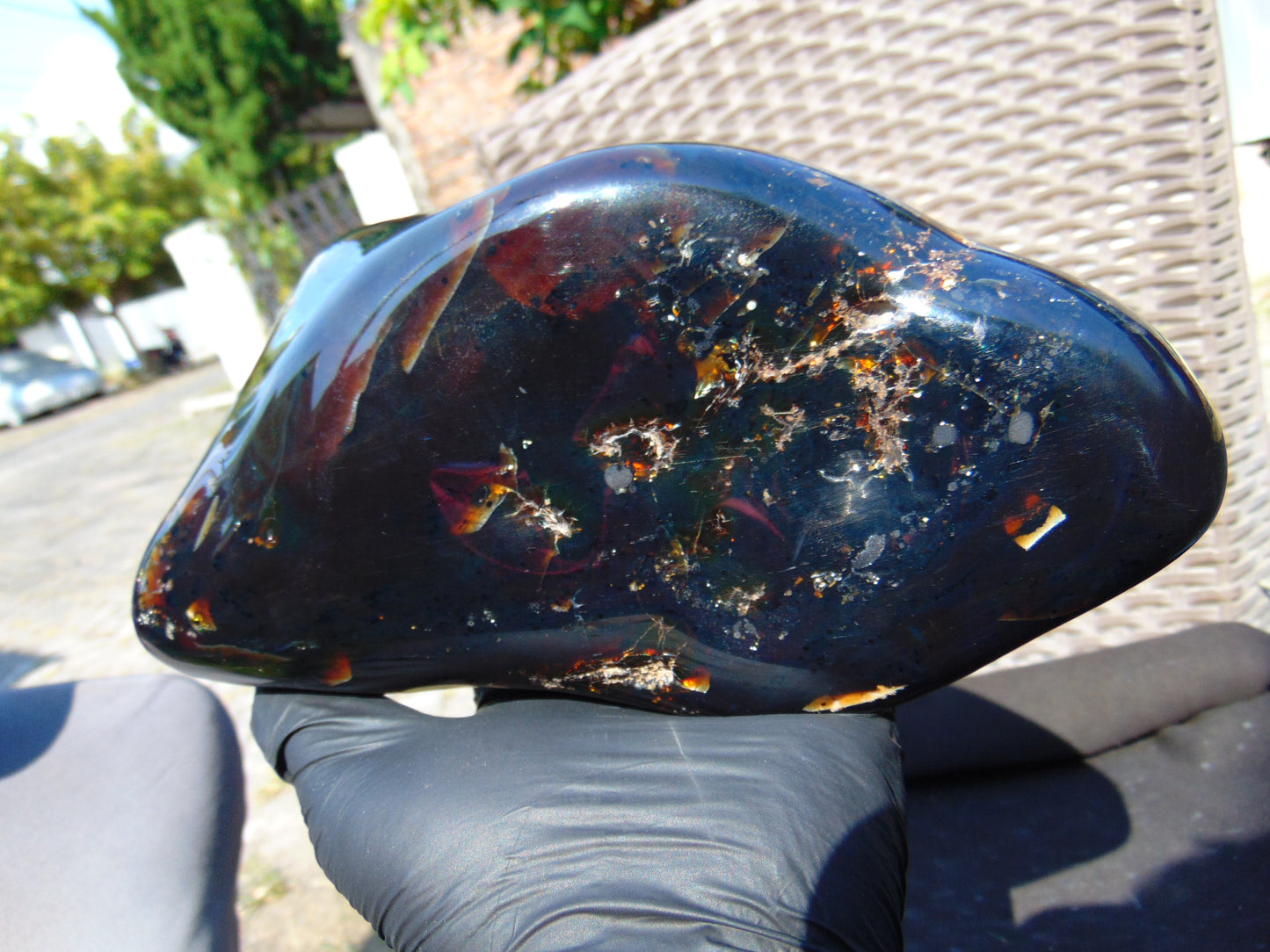 1210 gram Full polished Indonesian Dark Blue Amber for Healing ML76