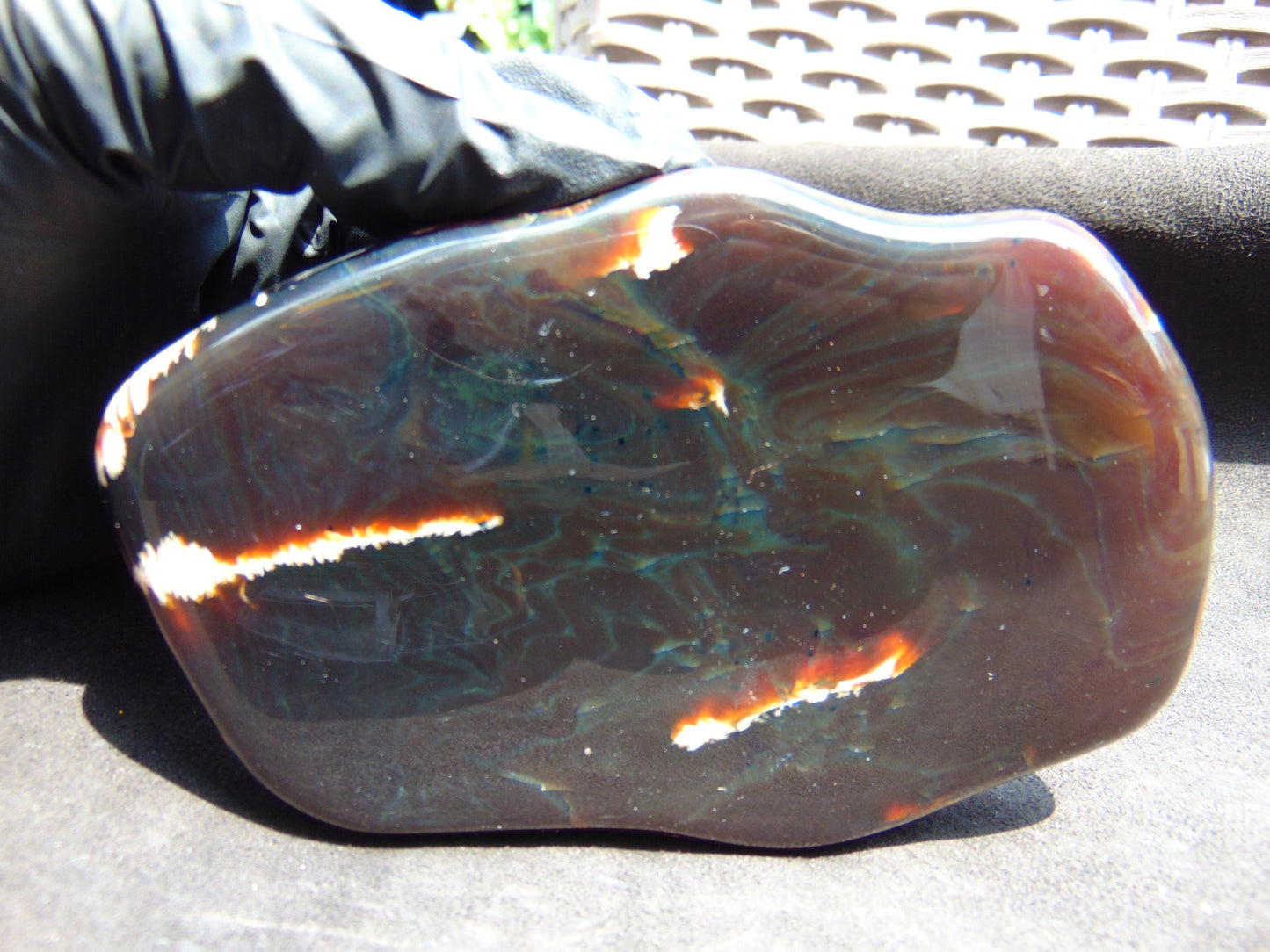 142 gram Slab polished Indonesian Sumatra Cherry Red Amber for Healing 25N151