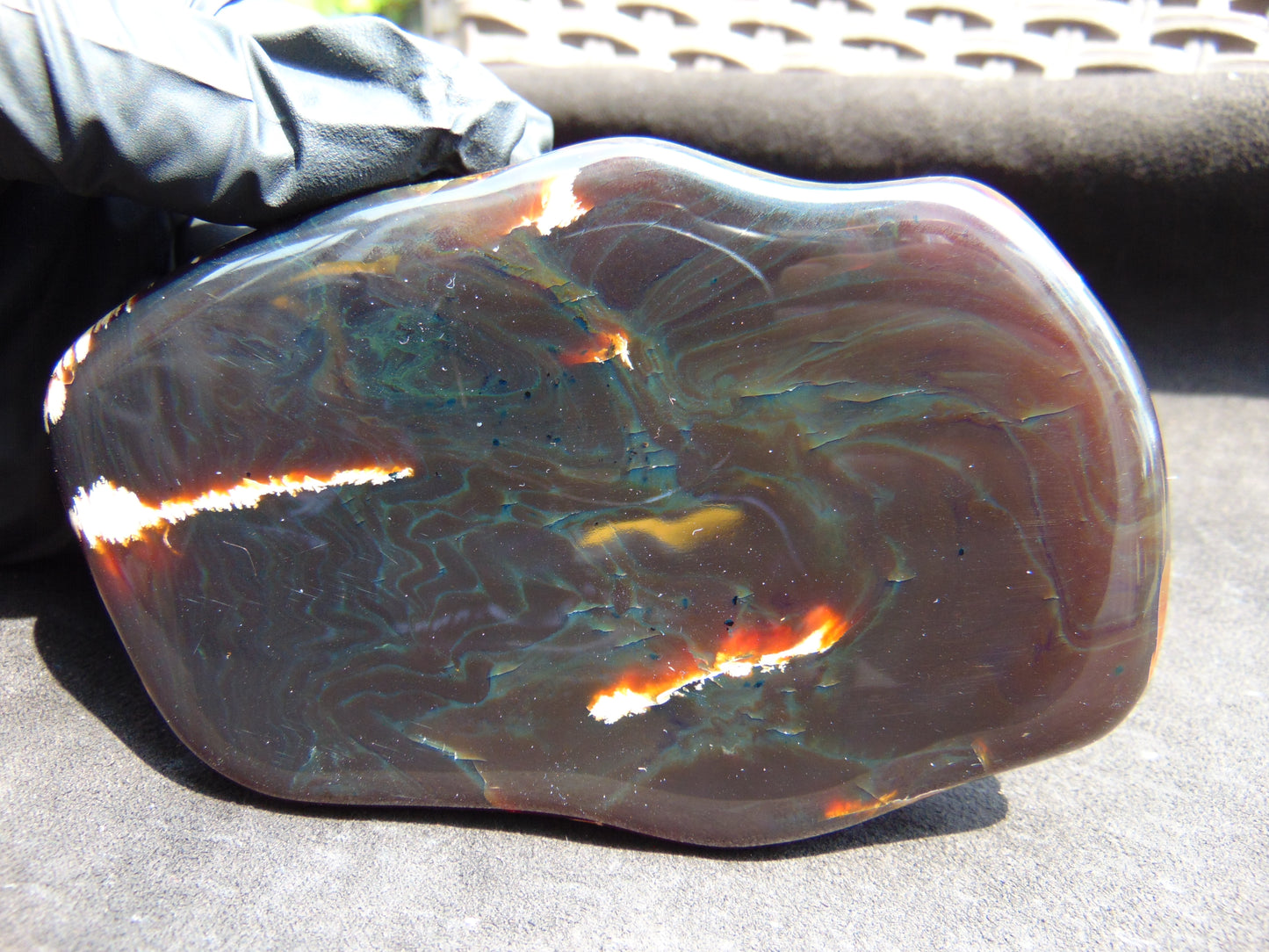142 gram Slab polished Indonesian Sumatra Cherry Red Amber for Healing 25N151