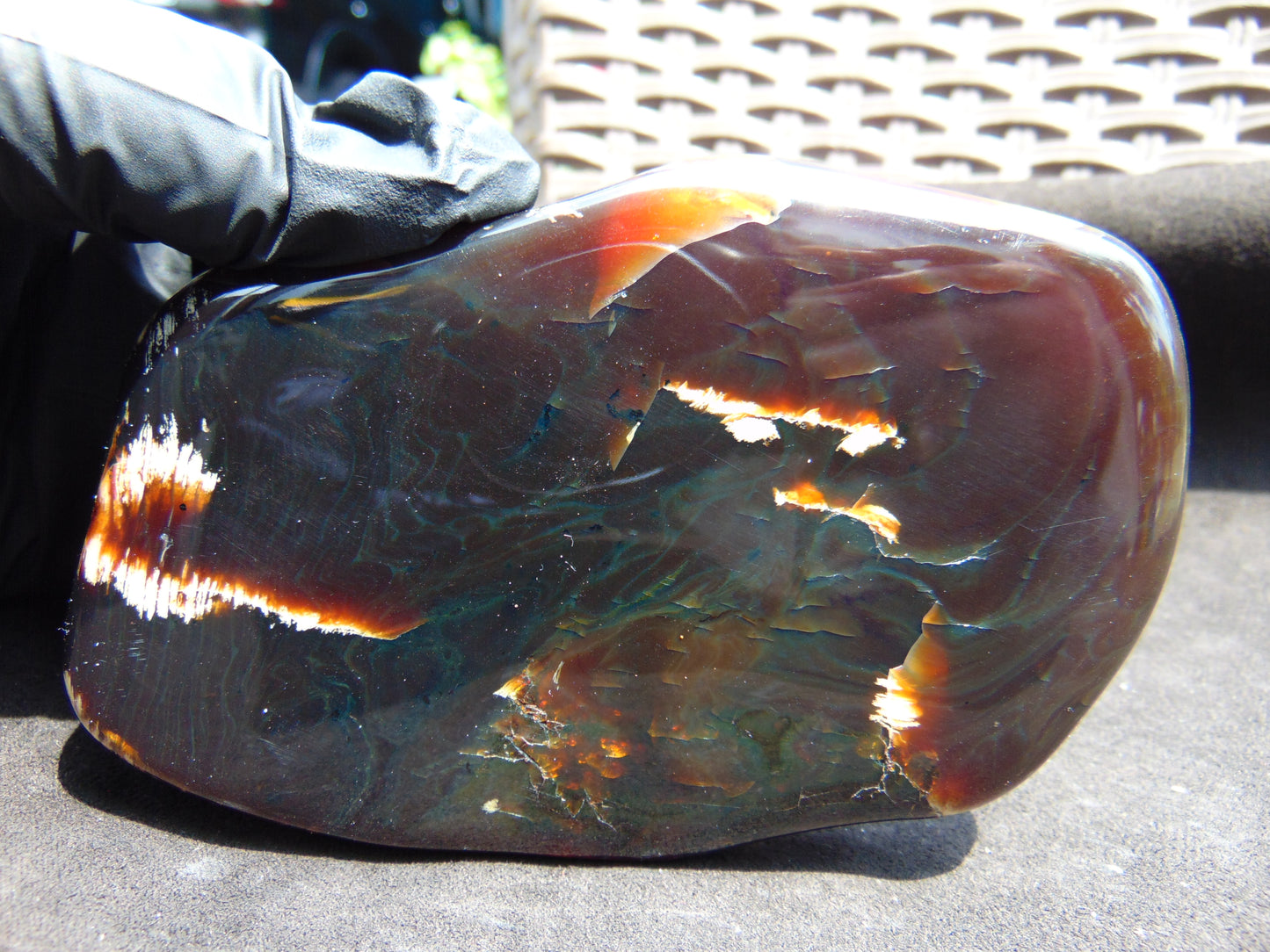 142 gram Slab polished Indonesian Sumatra Cherry Red Amber for Healing 25N151