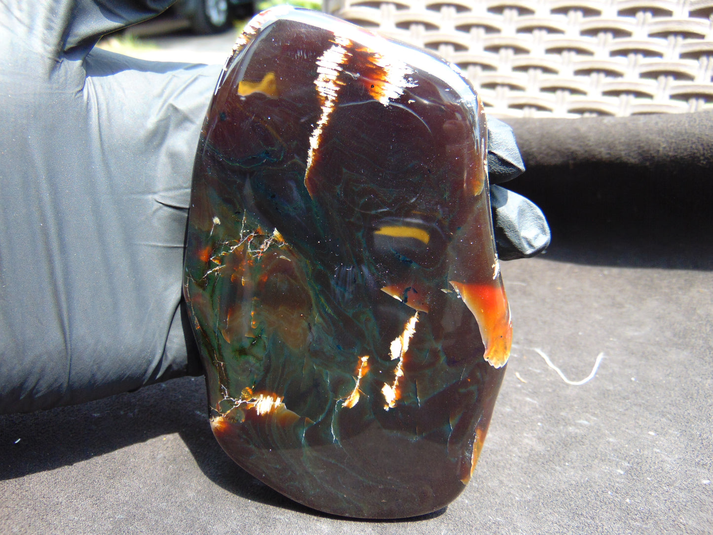 142 gram Slab polished Indonesian Sumatra Cherry Red Amber for Healing 25N151